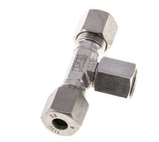 Accesorio de corte en T de acero inoxidable 8S con rótula 630 bar FKM ajustable ISO 8434-1