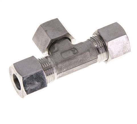 Accesorio de corte en T de acero inoxidable 12S con rótula 630 bar FKM ajustable ISO 8434-1