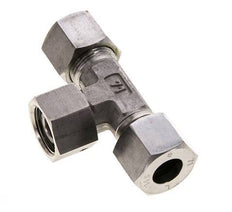Accesorio de corte en T de acero inoxidable 14S con rótula 630 bar FKM ajustable ISO 8434-1