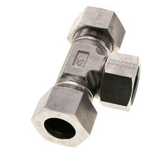 Racor en T de acero inoxidable 30S con rótula 400 bar FKM ajustable ISO 8434-1