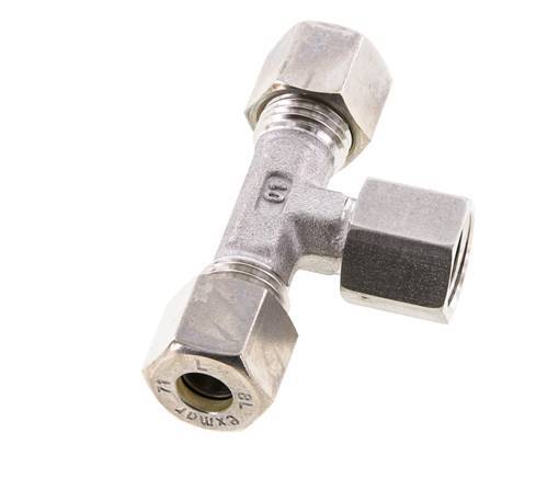 Accesorio de compresión en T de acero inoxidable 8L con rótula 315 bar FKM ajustable ISO 8434-1