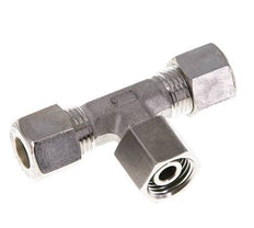 Accesorio de compresión en T de acero inoxidable 10L con rótula 315 bar FKM ajustable ISO 8434-1