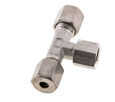 Accesorio de compresión en T de acero inoxidable 6S con rótula 500 bar FKM ajustable ISO 8434-1