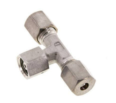 Accesorio de compresión en T de acero inoxidable 6S con rótula 500 bar FKM ajustable ISO 8434-1