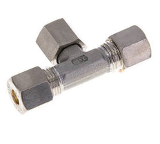 Accesorio de compresión en T de acero inoxidable 8S con rótula 500 bar FKM ajustable ISO 8434-1