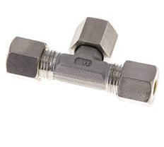 Accesorio de compresión en T de acero inoxidable 8S con rótula 500 bar FKM ajustable ISO 8434-1