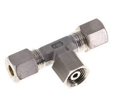 Accesorio de compresión en T de acero inoxidable 8S con rótula 500 bar FKM ajustable ISO 8434-1