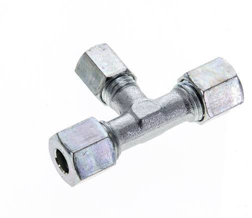 6L & 8L Zink plated Steel T-Shape Tee Cutting Fitting 315 bar ISO 8434-1