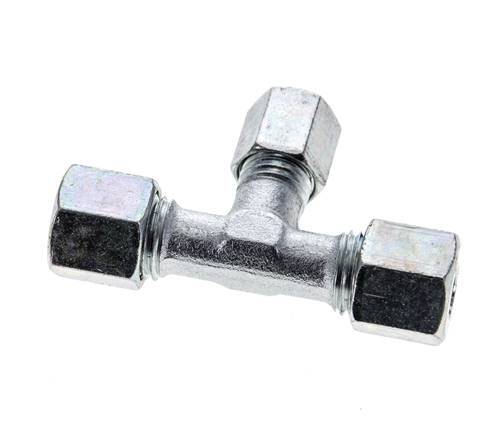 6L & 8L Zink plated Steel T-Shape Tee Cutting Fitting 315 bar ISO 8434-1