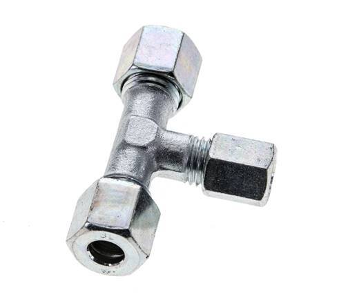6L & 8L Zink plated Steel T-Shape Tee Cutting Fitting 315 bar ISO 8434-1