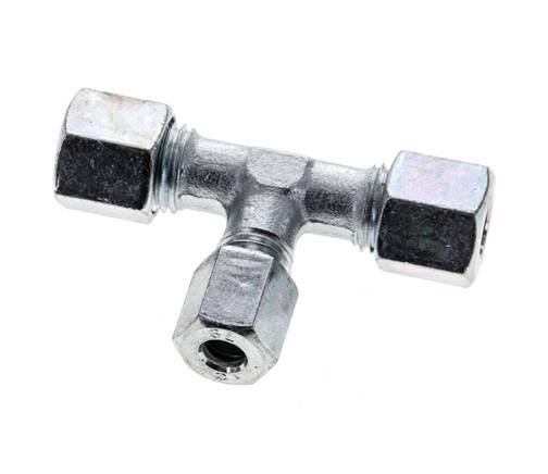 6L & 8L Zink plated Steel T-Shape Tee Cutting Fitting 315 bar ISO 8434-1
