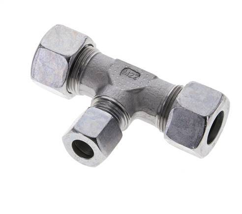 10L & 15L Zink plated Steel T-Shape Tee Cutting Fitting 315 bar ISO 8434-1