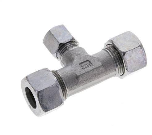 10L & 15L Zink plated Steel T-Shape Tee Cutting Fitting 315 bar ISO 8434-1