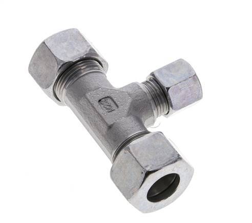 10L & 15L Zink plated Steel T-Shape Tee Cutting Fitting 315 bar ISO 8434-1