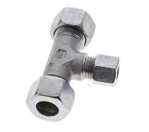 10L & 15L Zink plated Steel T-Shape Tee Cutting Fitting 315 bar ISO 8434-1