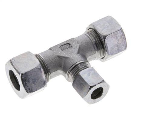 10L & 15L Zink plated Steel T-Shape Tee Cutting Fitting 315 bar ISO 8434-1