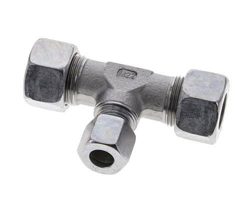 10L & 15L Zink plated Steel T-Shape Tee Cutting Fitting 315 bar ISO 8434-1