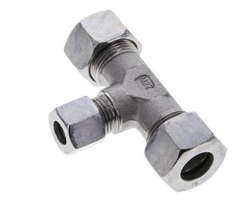 10L & 15L Zink plated Steel T-Shape Tee Cutting Fitting 315 bar ISO 8434-1