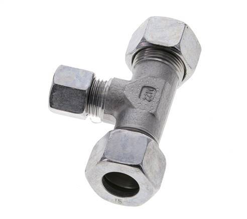 10L & 15L Zink plated Steel T-Shape Tee Cutting Fitting 315 bar ISO 8434-1