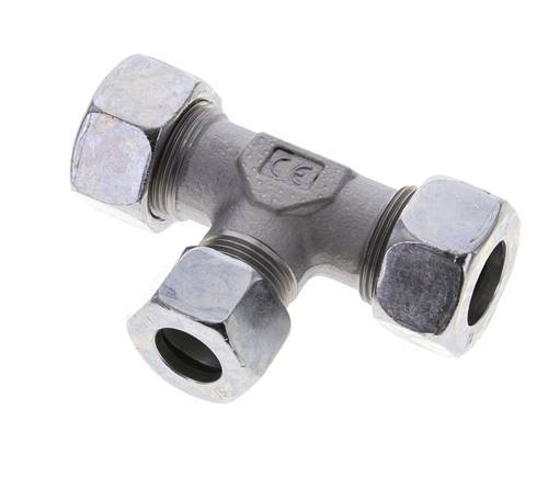 15L & 18L Zink plated Steel T-Shape Tee Cutting Fitting 315 bar ISO 8434-1