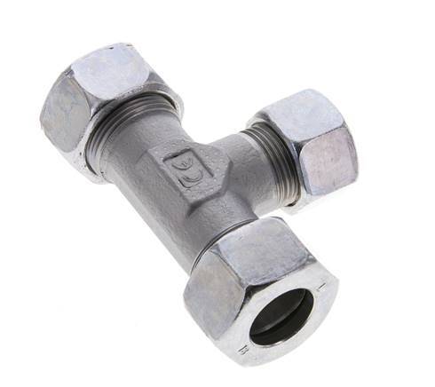 15L & 18L Zink plated Steel T-Shape Tee Cutting Fitting 315 bar ISO 8434-1