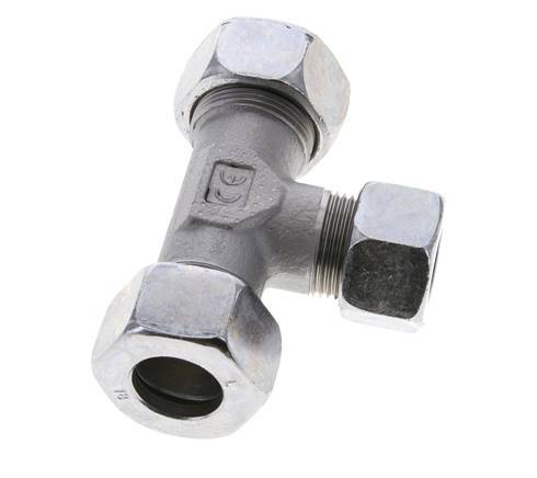 15L & 18L Zink plated Steel T-Shape Tee Cutting Fitting 315 bar ISO 8434-1