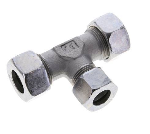 15L & 18L Zink plated Steel T-Shape Tee Cutting Fitting 315 bar ISO 8434-1