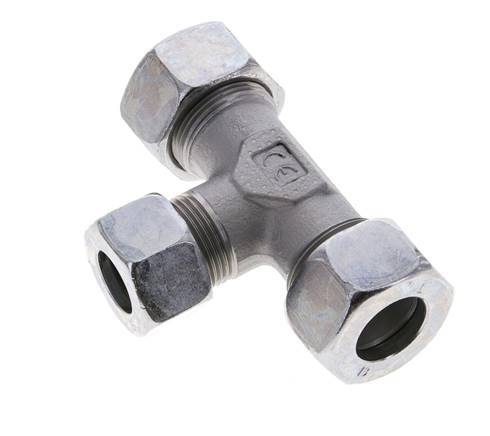 15L & 18L Zink plated Steel T-Shape Tee Cutting Fitting 315 bar ISO 8434-1