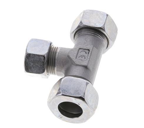 15L & 18L Zink plated Steel T-Shape Tee Cutting Fitting 315 bar ISO 8434-1