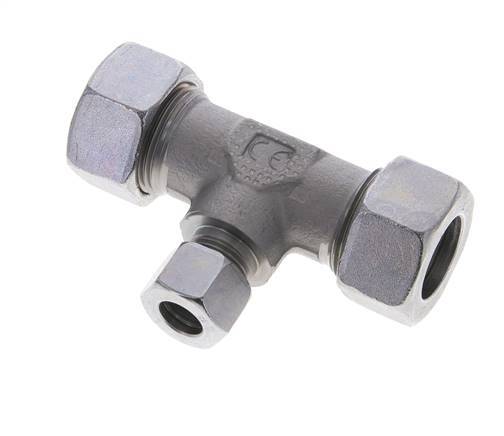 12L & 22L Zink plated Steel T-Shape Tee Cutting Fitting 160 bar ISO 8434-1