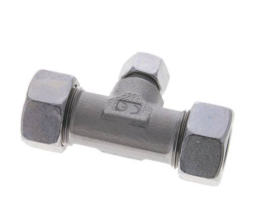 12L & 22L Zink plated Steel T-Shape Tee Cutting Fitting 160 bar ISO 8434-1