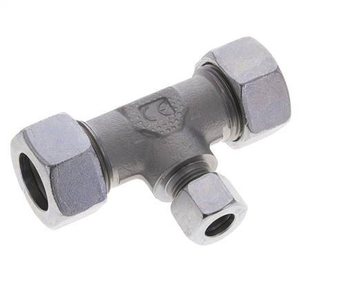 12L & 22L Zink plated Steel T-Shape Tee Cutting Fitting 160 bar ISO 8434-1