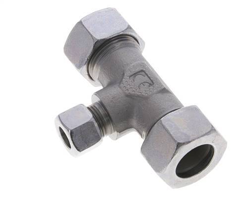 12L & 22L Zink plated Steel T-Shape Tee Cutting Fitting 160 bar ISO 8434-1