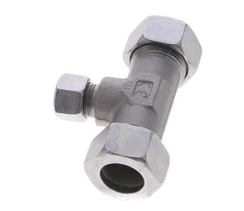 12L & 22L Zink plated Steel T-Shape Tee Cutting Fitting 160 bar ISO 8434-1
