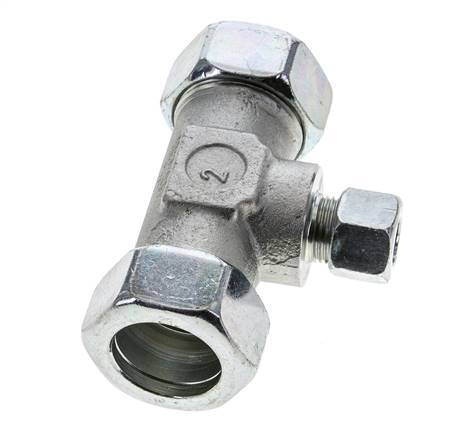 12L & 28L Zink plated Steel T-Shape Tee Cutting Fitting 160 bar ISO 8434-1