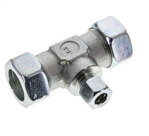 12L & 28L Zink plated Steel T-Shape Tee Cutting Fitting 160 bar ISO 8434-1