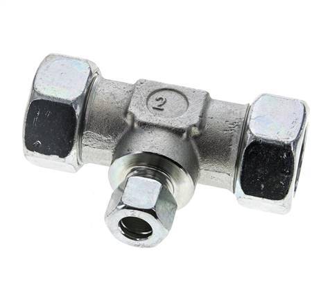 12L & 28L Zink plated Steel T-Shape Tee Cutting Fitting 160 bar ISO 8434-1