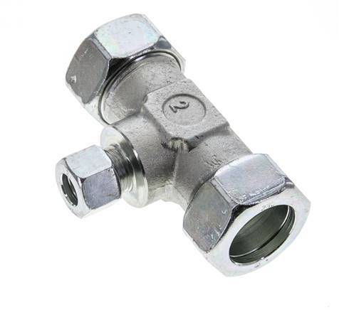 12L & 28L Zink plated Steel T-Shape Tee Cutting Fitting 160 bar ISO 8434-1