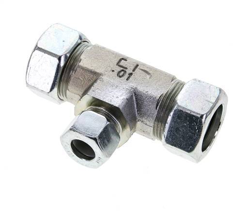 15L & 28L Zink plated Steel T-Shape Tee Cutting Fitting 160 bar ISO 8434-1
