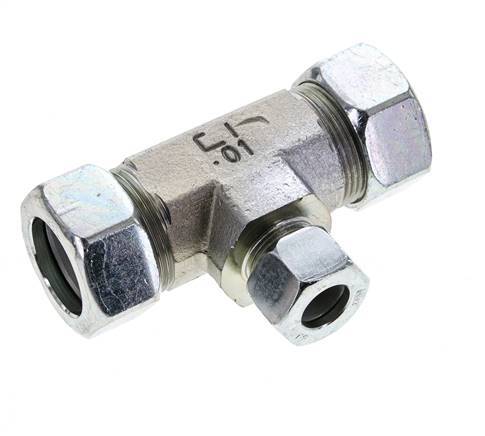 15L & 28L Zink plated Steel T-Shape Tee Cutting Fitting 160 bar ISO 8434-1