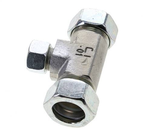 15L & 28L Zink plated Steel T-Shape Tee Cutting Fitting 160 bar ISO 8434-1