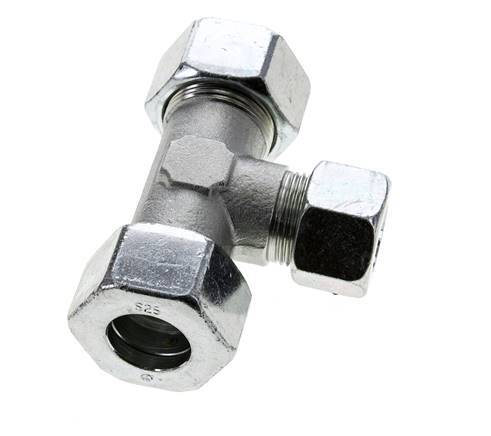 20S & 25S Zink plated Steel T-Shape Tee Cutting Fitting 400 bar ISO 8434-1