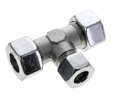 20S & 25S Zink plated Steel T-Shape Tee Cutting Fitting 400 bar ISO 8434-1