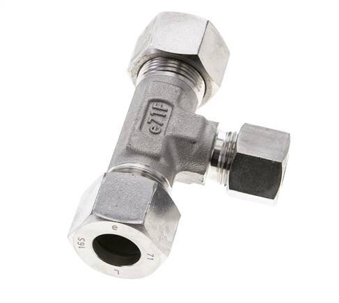 12S & 16S Stainless Steel T-Shape Tee Cutting Fitting 400 bar ISO 8434-1