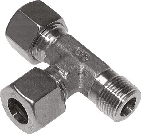 Accesorio de corte en T en ángulo recto de acero inoxidable 12L y M16x1,5 (con) con rosca macho 315 bar ISO 8434-1