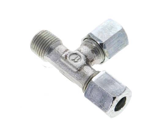 6LL & R1/8'' Zink Plated Steel Right Angle Tee Cutting Fitting with Male Threads 100 bar ISO 8434-1
