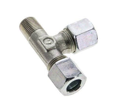 8LL & R1/8'' Zink Plated Steel Right Angle Tee Cutting Fitting with Male Threads 100 bar ISO 8434-1