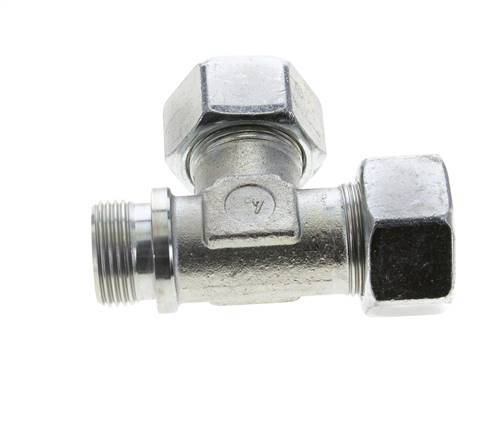 25S & G1'' Zink Plated Steel Right Angle Tee Cutting Fitting with Male Threads 400 bar ISO 8434-1