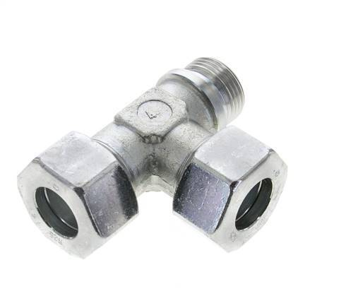25S & G1'' Zink Plated Steel Right Angle Tee Cutting Fitting with Male Threads 400 bar ISO 8434-1