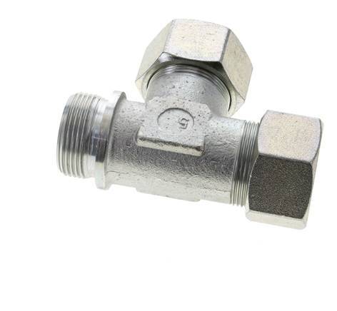 30S & G1-1/4'' Zink Plated Steel Right Angle Tee Cutting Fitting with Male Threads 400 bar ISO 8434-1